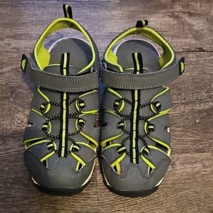 Kids Gray and Green Adventure Sandals